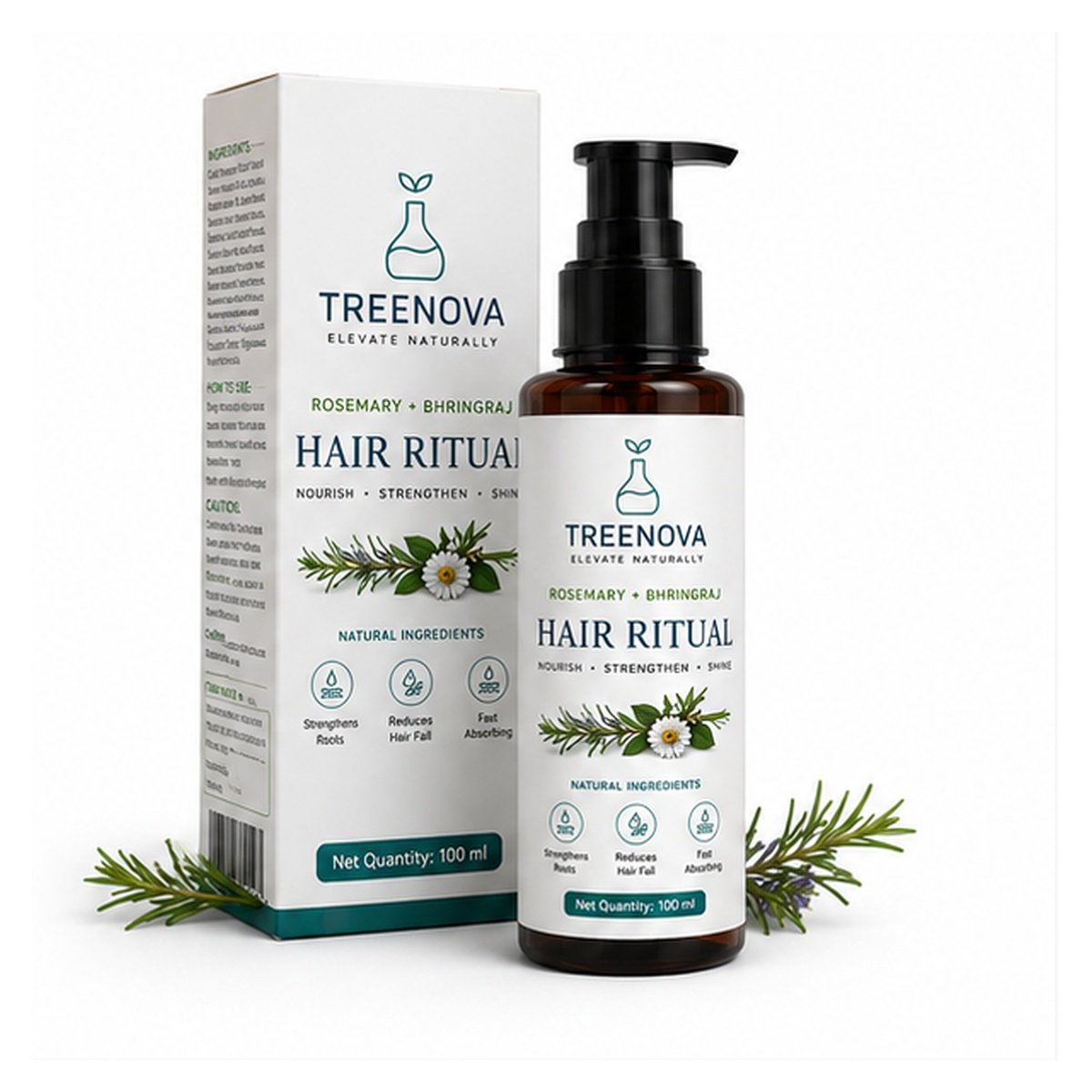 Treenova Rosemary & Bhringraj Hair Growth Ritual Oil – 100 ml