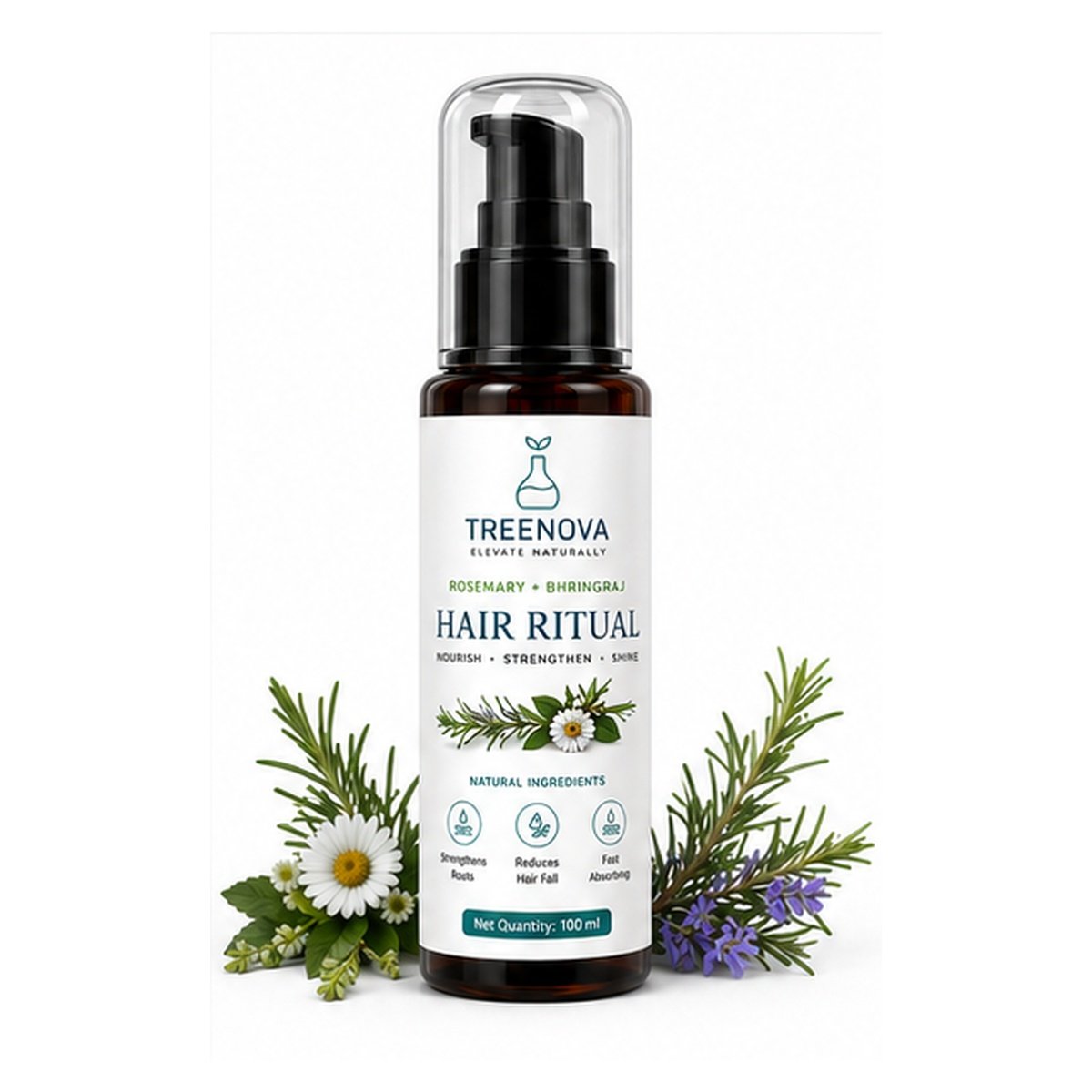 Treenova Rosemary & Bhringraj Hair Growth Ritual Oil – 100 ml - Image 2